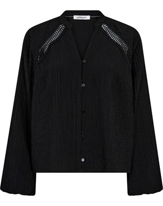 Shina CC Lace V-Shirt - Black
